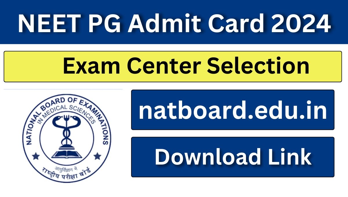 NEET PG Admit Card 2024, Exam City Intimation Slip, Hall Ticket Direct Link Check